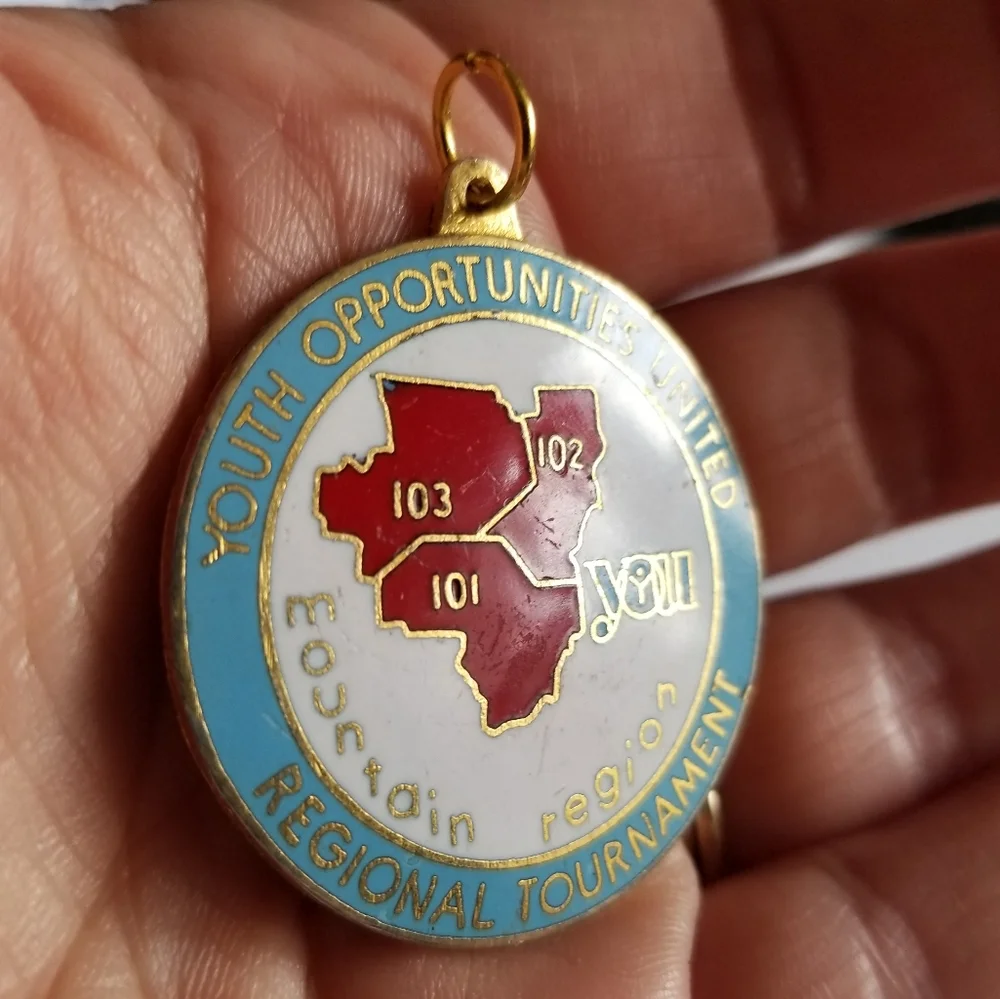 Vintage Volleyball pendant charm Youth opportunities united YOU